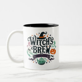 Caneca De Café Em Dois Tons Brew da bruxa- Halloween