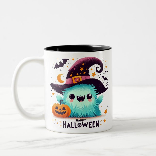 Caneca De Café Em Dois Tons Brew da bruxa- Halloween (Esquerda)