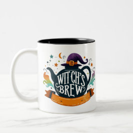 Caneca De Café Em Dois Tons Brew da bruxa- Halloween