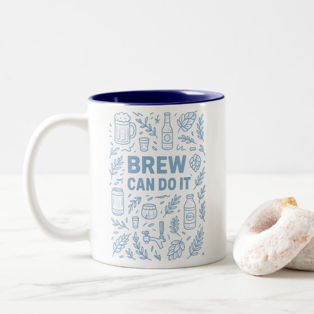 Caneca De Café Em Dois Tons Brew pode fazer isso (Com Donut)