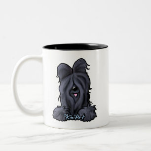 Caneca De Café Em Dois Tons Briard Preta do KiniArt 