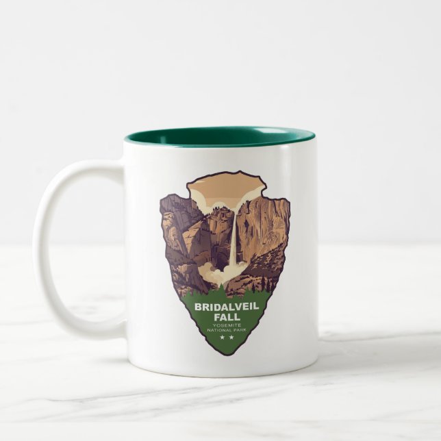 Caneca De Café Em Dois Tons Bridalveil Fall Yosemite National Park Arrowhead (Esquerda)
