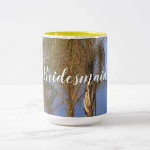 Caneca De Café Em Dois Tons Bridesmaid Palm Trees Casando Mugs