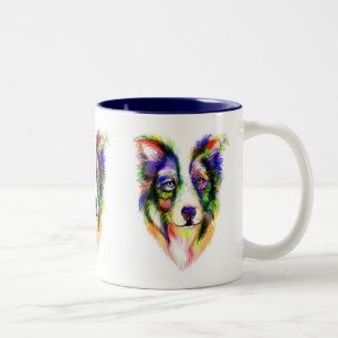 Caneca De Café Em Dois Tons Bright Border Collie Mug