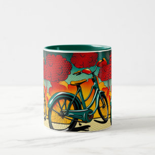 Caneca De Café Em Dois Tons Brilhante de Bicicleta