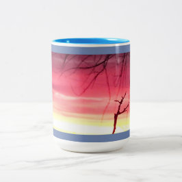 Caneca De Café Em Dois Tons Brilhante Winter Sunrise