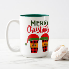 Caneca De Café Em Dois Tons Brincadeira de Natal