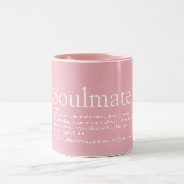 Caneca De Café Em Dois Tons Brincadeira de Rosa Cinza de Definição Soulmate (Centro)