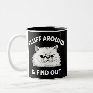 Caneca De Café Em Dois Tons Brincadeira engraçada e sarcástica sobre gata senh