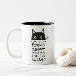 Caneca De Café Em Dois Tons Brincadeiras Simples de Gato Me Freak Meowt