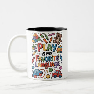 Caneca De Café Em Dois Tons Brincar é Minha Linguagem Favorita