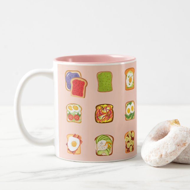 Caneca De Café Em Dois Tons Brinde Brunch (Com Donut)