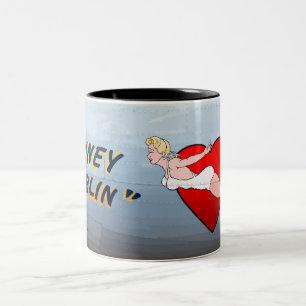 Caneca De Café Em Dois Tons Briney Marlin B- 24 Nose Art (Vintage Fuselage)