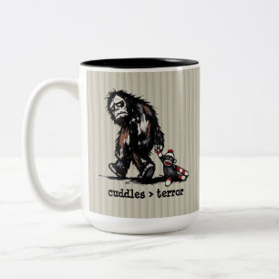 Caneca De Café Em Dois Tons Brinquedo de Macaco de Meia do Monstro Bonito Bigf
