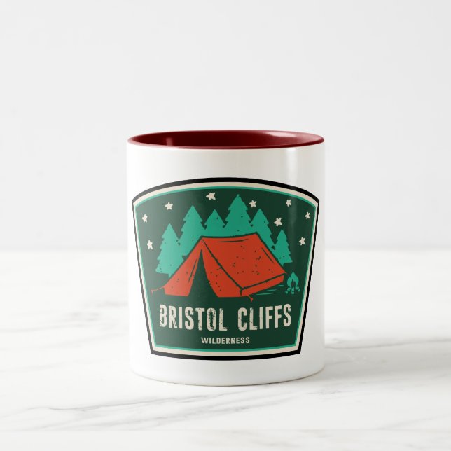 Caneca De Café Em Dois Tons Bristol Cliff Wilderness Vermont Camping (Centro)