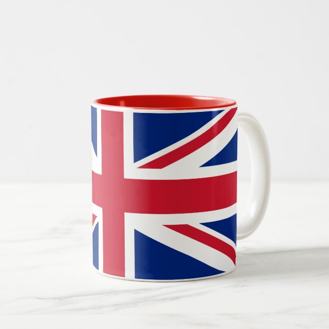 Caneca De Café Em Dois Tons British Flag Coffee Mug (Frente Esquerda)