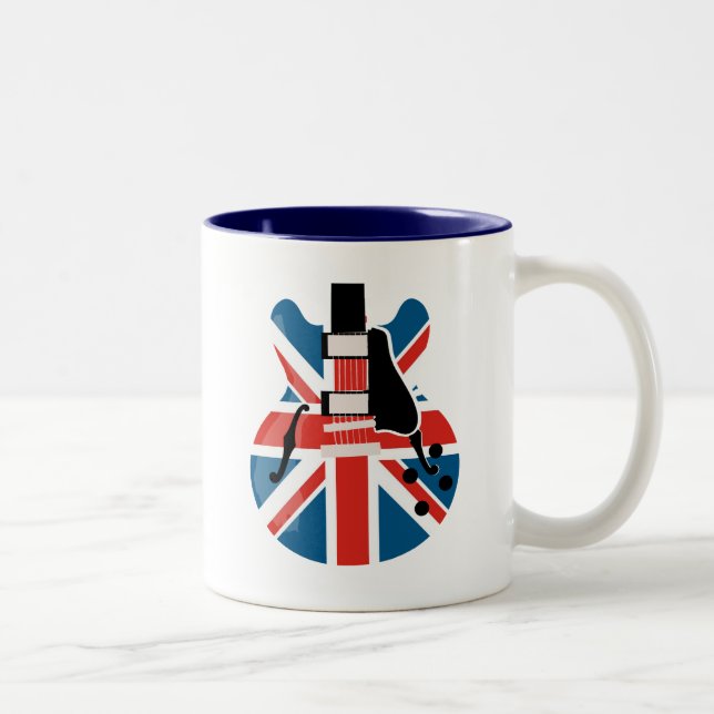 Caneca De Café Em Dois Tons Britpop Guitar (Direita)