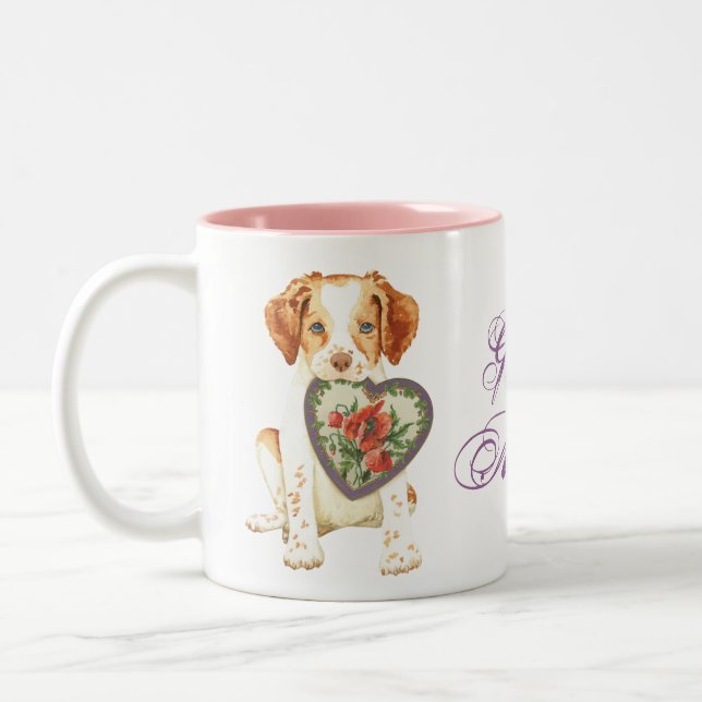 Caneca De Café Em Dois Tons Brittany Heart Mãe (Esquerda)