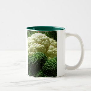 Caneca De Café Em Dois Tons Brocoli e couve-flor