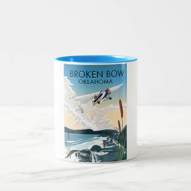 Caneca De Café Em Dois Tons Broken Bow Oklahoma (Centro)
