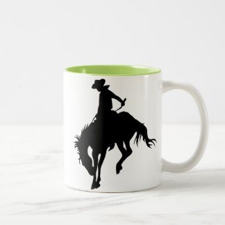 Caneca De Café Em Dois Tons Bronco Bucking; Rodeio; Legal