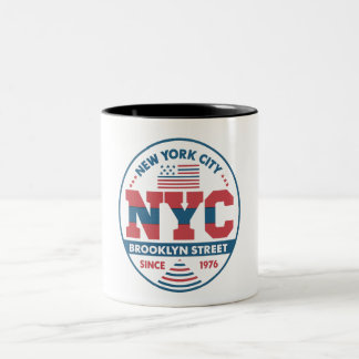 Caneca De Café Em Dois Tons Brooklyn e Nova Iorque