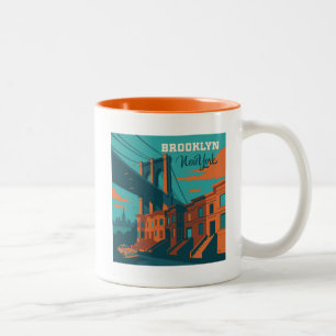 Caneca De Café Em Dois Tons Brooklyn Nova York