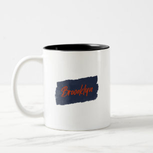 Caneca De Café Em Dois Tons Brooklyn Red Typografia Café Mug