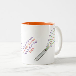 Caneca De Café Em Dois Tons Brownie do Dia das Mães em uma Caneca