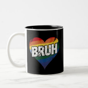 Caneca De Café Em Dois Tons Bruh Meme Engraçado Dizendo Irmão Saudando Orgulho