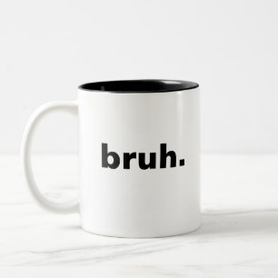 Caneca De Café Em Dois Tons bruh uma palavra minimalismo design