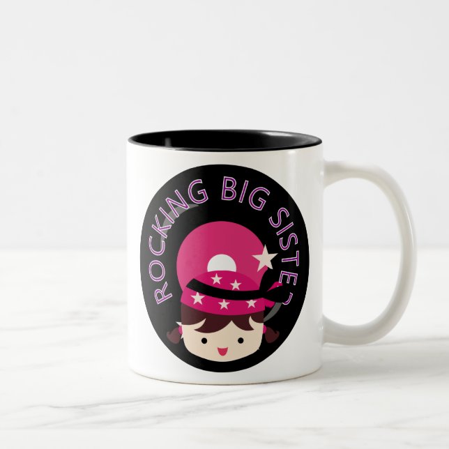 Caneca De Café Em Dois Tons Brunette Rocking Big Sister (Direita)