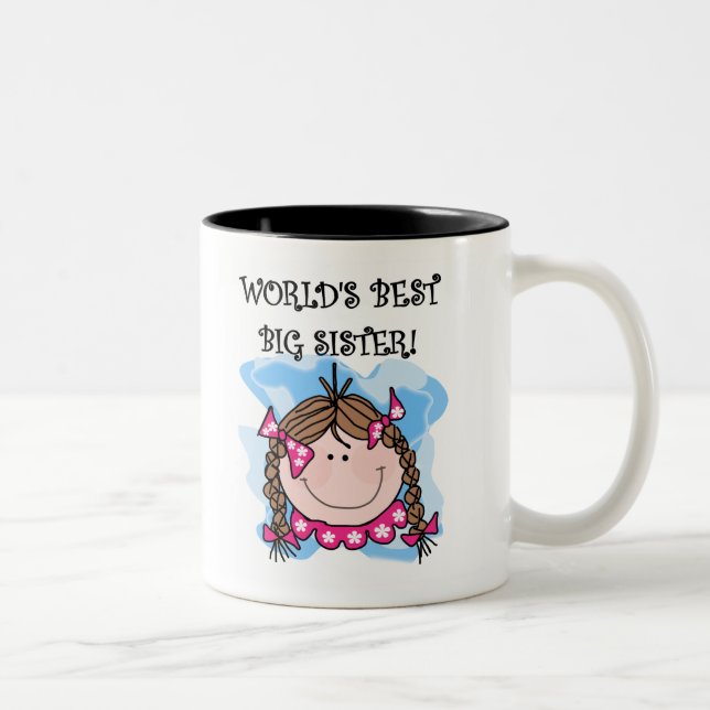 Caneca De Café Em Dois Tons Brunette World's Best Big Sister (Direita)