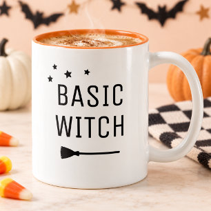 Caneca De Café Em Dois Tons Bruxa Básica Moderna Halloween