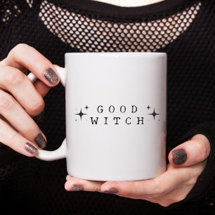 Caneca De Café Em Dois Tons Bruxa Boa Divertida Halloween Moderno