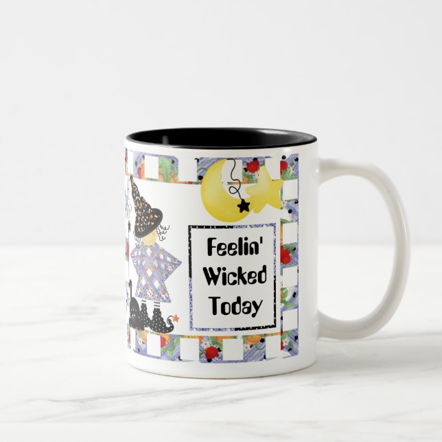 Caneca De Café Em Dois Tons Bruxa Bonita do Halloween (Direita)