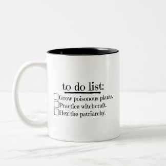 Caneca De Café Em Dois Tons Bruxa feminista para fazer a lista