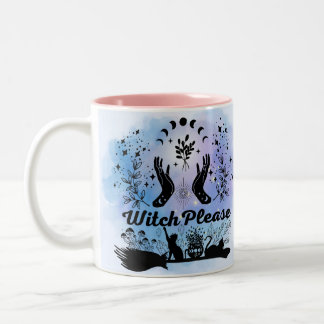 Caneca De Café Em Dois Tons Bruxa, Por Favor: Design de Magia Sassy