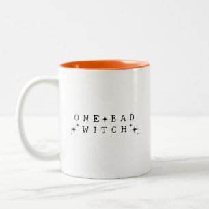 Caneca De Café Em Dois Tons Bruxa Ruim Divertida Dia das Bruxas Moderno