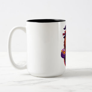 Caneca De Café Em Dois Tons Bruxaouriço em Carruagem de Abóbora