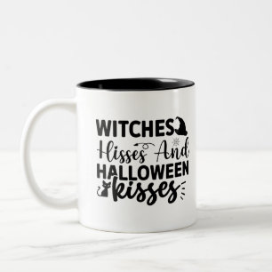 Caneca De Café Em Dois Tons Bruxas Hisses E Beijos De Halloween