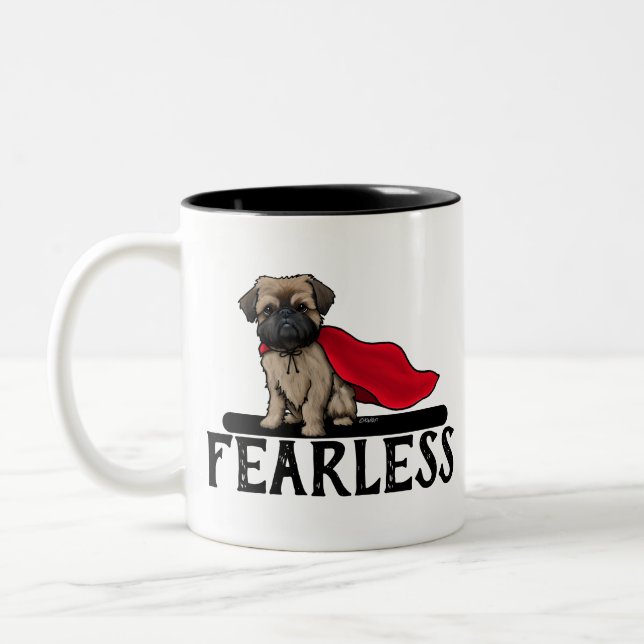 Caneca De Café Em Dois Tons Bruxelas Griffon Fearless (Esquerda)