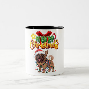 Caneca De Café Em Dois Tons Bruxelas Griffon Natal Luz Natal Dogs Xmas Dons