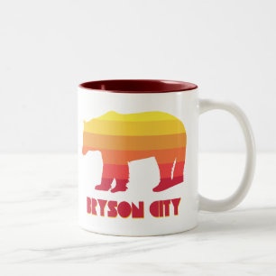 Caneca De Café Em Dois Tons Bryson City North Carolina Rainbow Bear