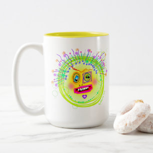 Caneca De Café Em Dois Tons Bubble Smile Meemogie Emoji Art