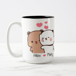 Caneca De Café Em Dois Tons Bubu e Dudu Mug - Presente de Casal Personalizado