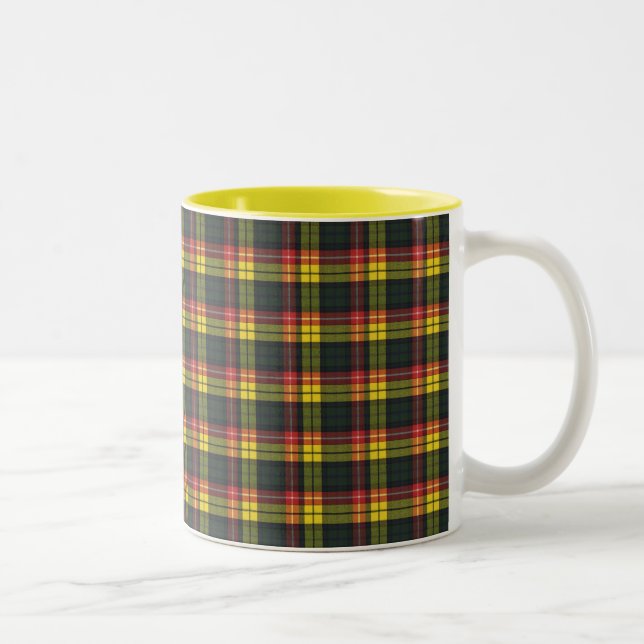 Caneca De Café Em Dois Tons Buchanan Scottish Clan Tartan (Direita)