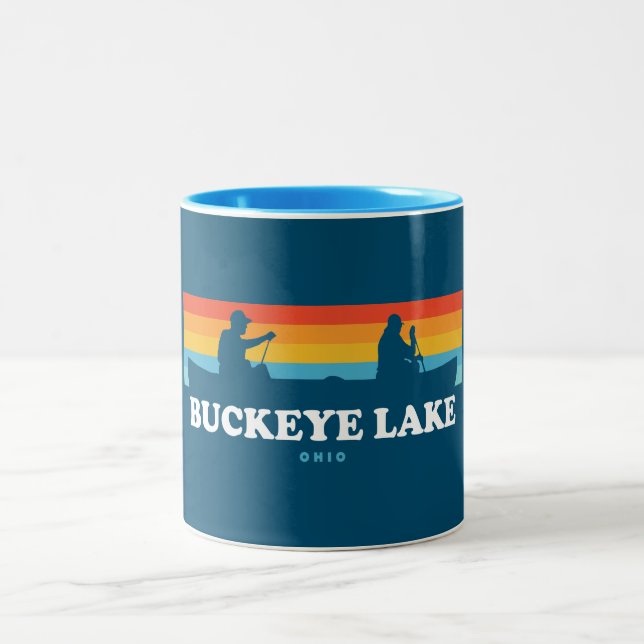 Caneca De Café Em Dois Tons Buckeye Lake Ohio Canoe (Centro)