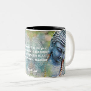 Caneca De Café Em Dois Tons Buddha Aquarela Abstrata Citação Personalizada Do