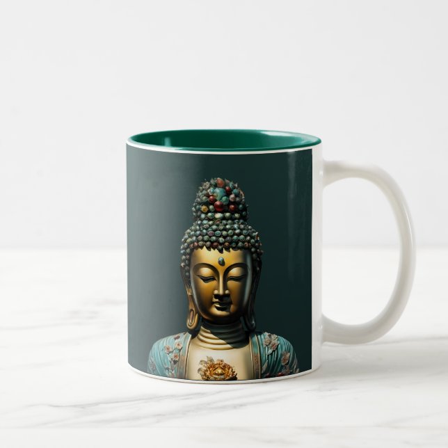 Caneca De Café Em Dois Tons Buddha Guanyin #69 - Mug Shaman Budista (Direita)
